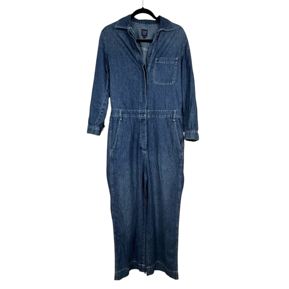GAP Jumpsuit Long Sleeve Denim Coverall Boilersuit Straight Leg